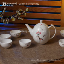 7pcs Padrão chinês elegante design fino osso China Grace Porcelain Tea Set da China